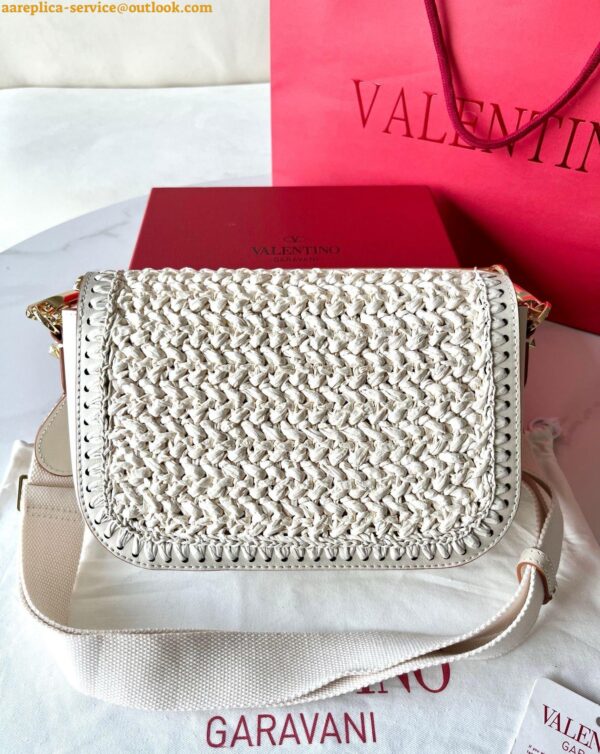 Replica Valentino Alltime Shoulder Bag in White Raffia 6