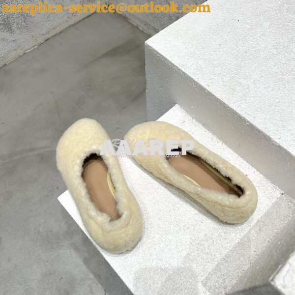 Replica Bottega Veneta BV Atomic Ballerina Shearling-trimmed Ballet Fl 6