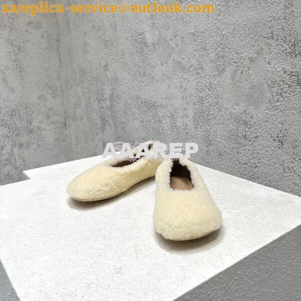 Replica Bottega Veneta BV Atomic Ballerina Shearling-trimmed Ballet Fl 7