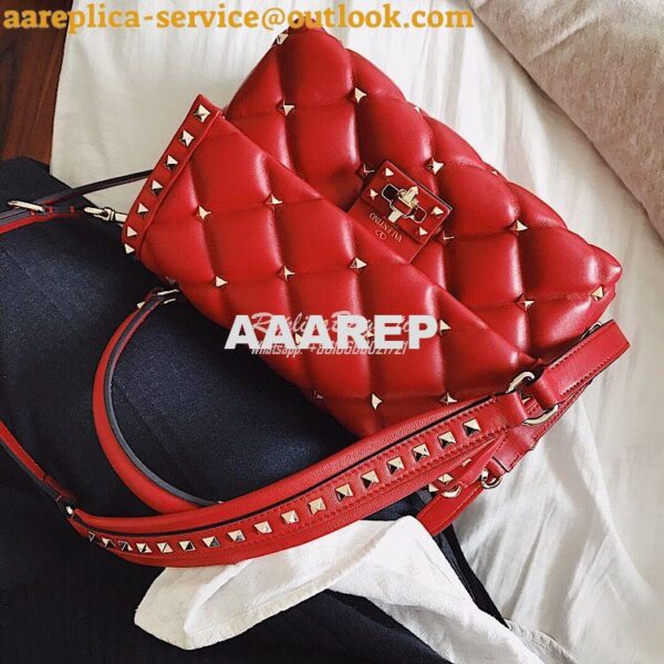 Replica Valentino Candystud Top Handle Bag Red 3