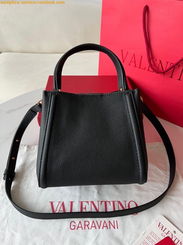 Replica Valentino Alltime Small Bag in Black Grained Calfskin 15