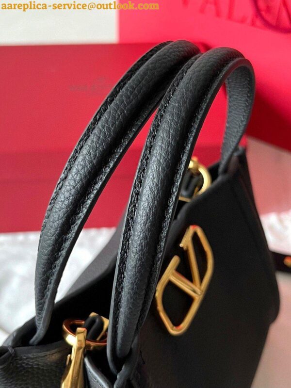 Replica Valentino Alltime Small Bag in Black Grained Calfskin 16