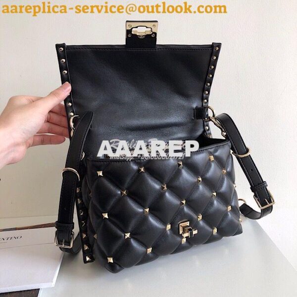 Replica Valentino Candystud Top Handle Bag VLTN black 7