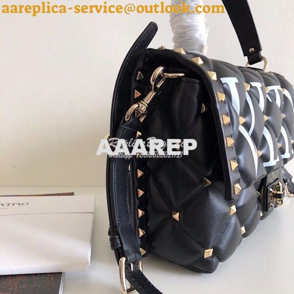 Replica Valentino Candystud Top Handle Bag VLTN black 9