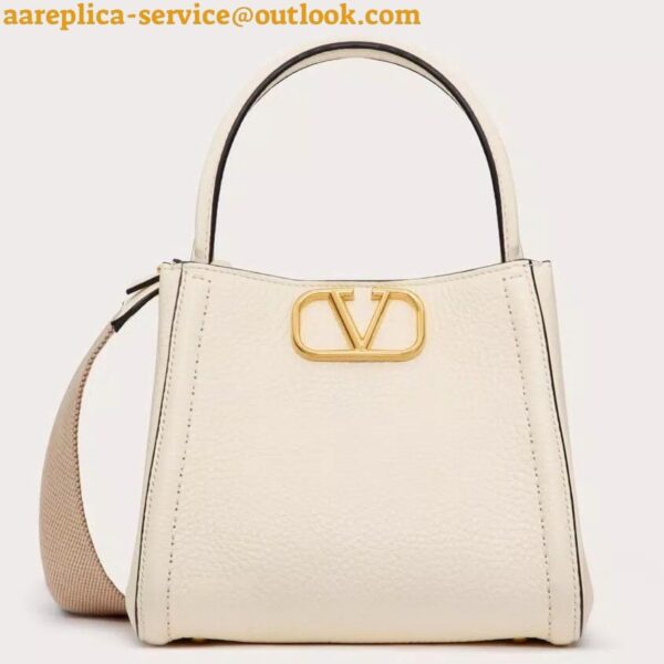 Replica Valentino Alltime Small Bag in White Grained Calfskin 2