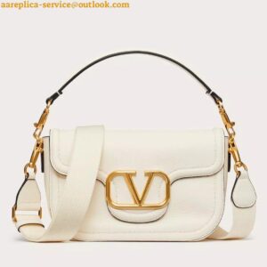 Replica Valentino Alltime Small Bag in White Grained Calfskin 2