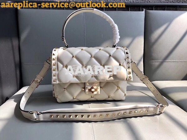 Replica Valentino Candystud Top Handle Bag White