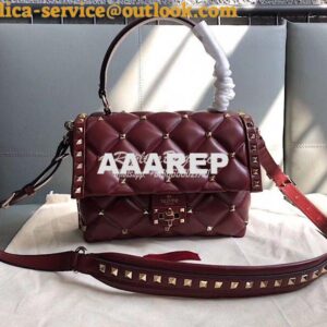 Replica Valentino Candystud Top Handle Bag Wine