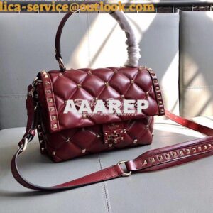 Replica Valentino Candystud Top Handle Bag Wine 2