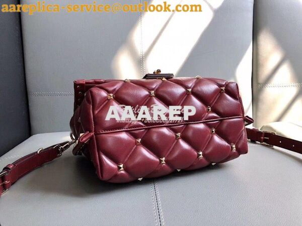 Replica Valentino Candystud Top Handle Bag Wine 4