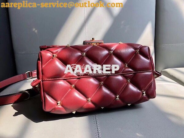 Replica Valentino Candystud Top Handle Bag Wine 7