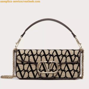 Replica Valentino Large Loco Shoulder Bag in Black Toile Iconographe 2