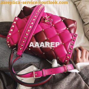 Replica Valentino Candystud Top Handle Bag Wine Fuschia 2