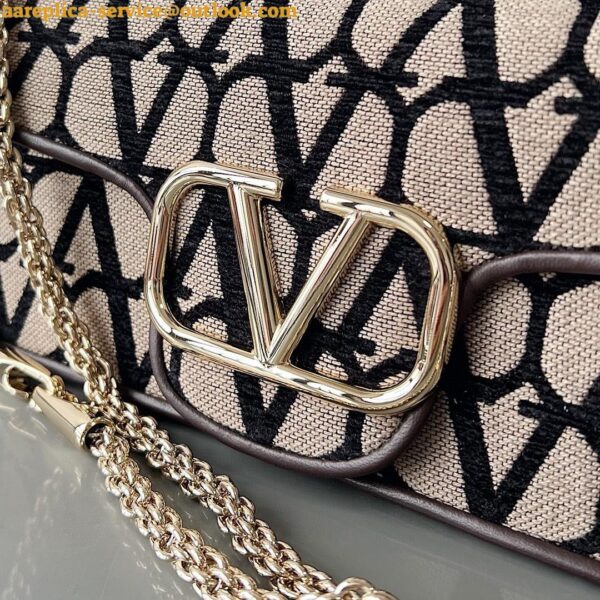 Replica Valentino Large Loco Shoulder Bag in Black Toile Iconographe 11