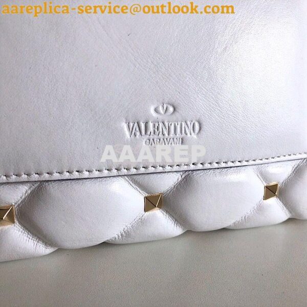 Replica Valentino Candystud Top Handle Bag Wine White 8