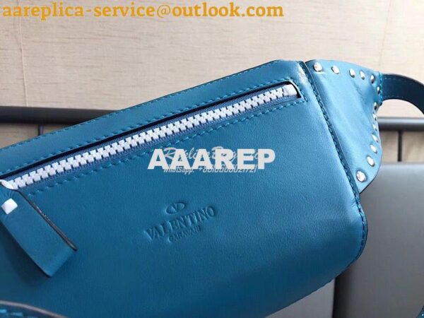 Replica Valentino Free Rockstud Spike Belt Bag Azure 7