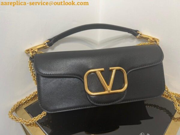 Replica Valentino Loco Large Shoulder Bag In Black Calfskin 5