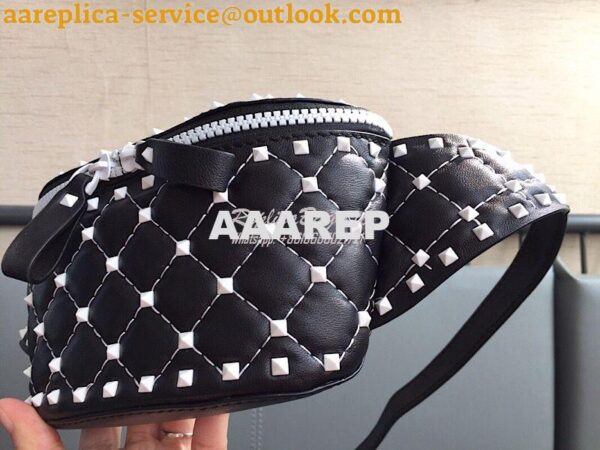 Replica Valentino Free Rockstud Spike Belt Bag Black 2