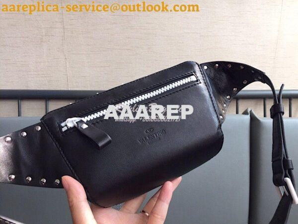 Replica Valentino Free Rockstud Spike Belt Bag Black 8