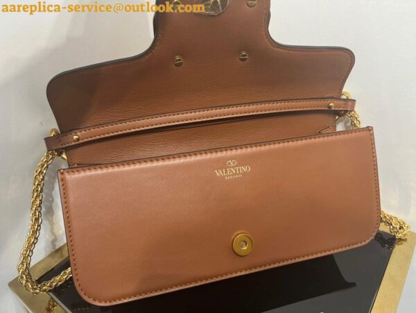 Replica Valentino Loco Large Shoulder Bag In Brown Calfskin 9