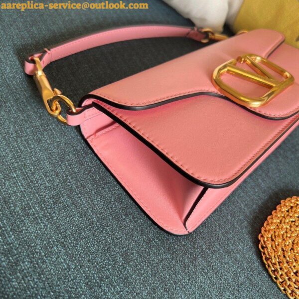 Replica Valentino Loco Large Shoulder Bag In Pink Calfskin 9