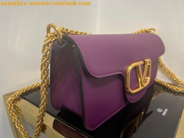 Replica Valentino Loco Large Shoulder Bag In Purple Calfskin 6