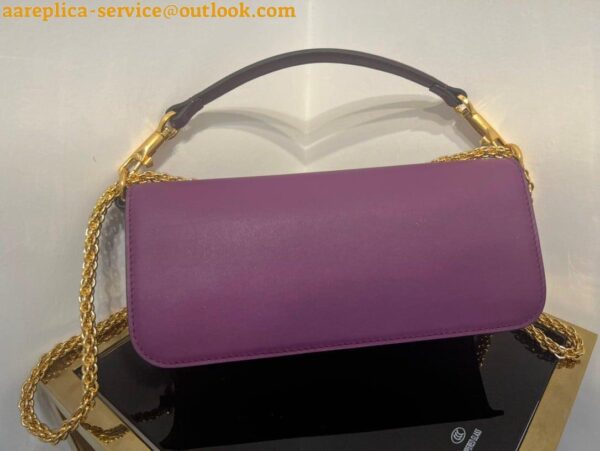 Replica Valentino Loco Large Shoulder Bag In Purple Calfskin 6