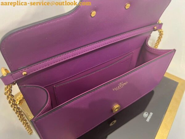 Replica Valentino Loco Large Shoulder Bag In Purple Calfskin 9