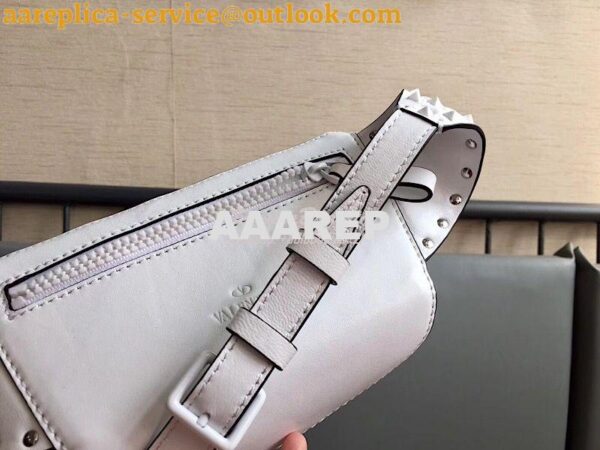 Replica Valentino Free Rockstud Spike Belt Bag White 6