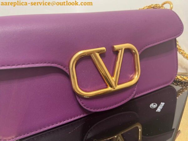 Replica Valentino Loco Large Shoulder Bag In Purple Calfskin 11