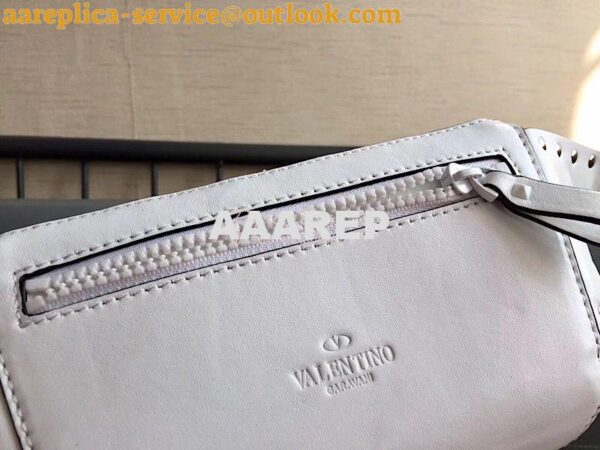 Replica Valentino Free Rockstud Spike Belt Bag White 6