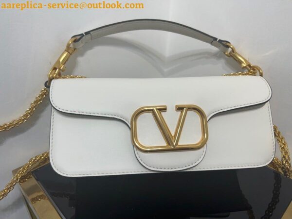 Replica Valentino Loco Large Shoulder Bag In White Calfskin 4