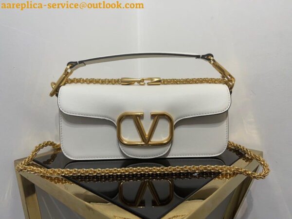 Replica Valentino Loco Large Shoulder Bag In White Calfskin 7