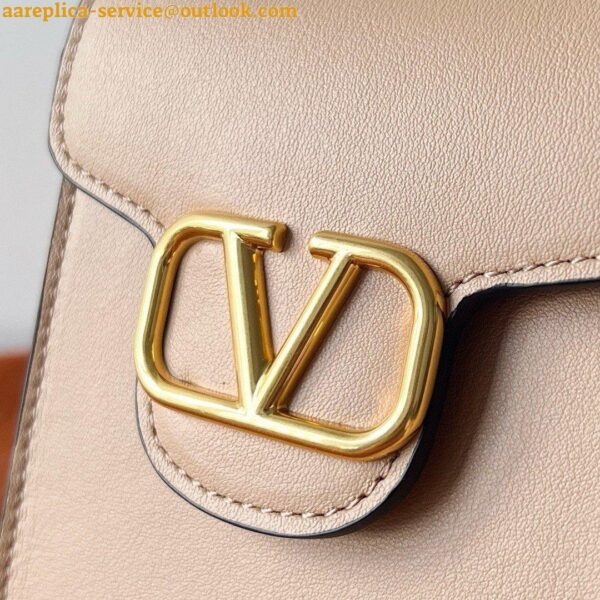 Replica Valentino Loco Phone Case in Beige Leather with Chain 6