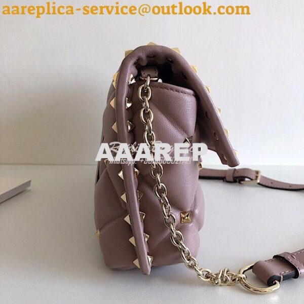 Replica Valentino Garavani Candystud Leather Clutch Dusty Pink 6