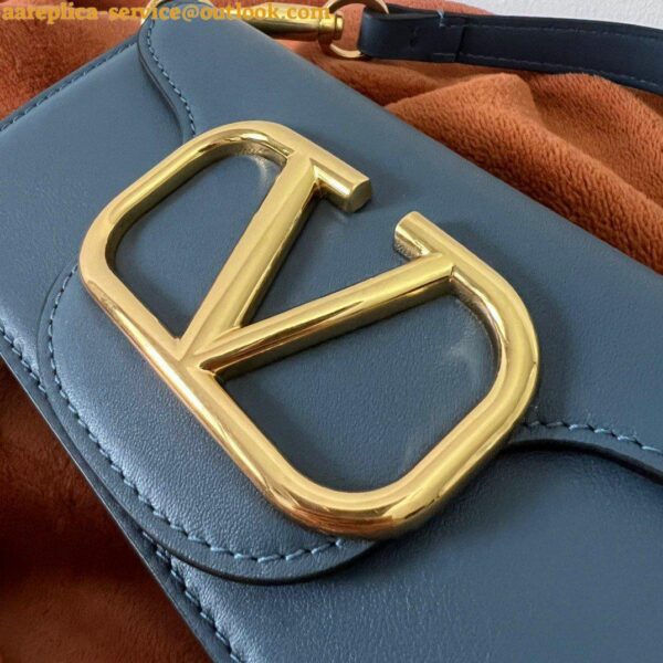 Replica Valentino Loco Small Shoulder Bag In Blue Calfskin 3