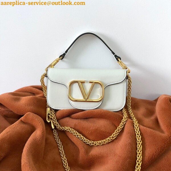 Replica Valentino Loco Small Shoulder Bag In White Calfskin 3