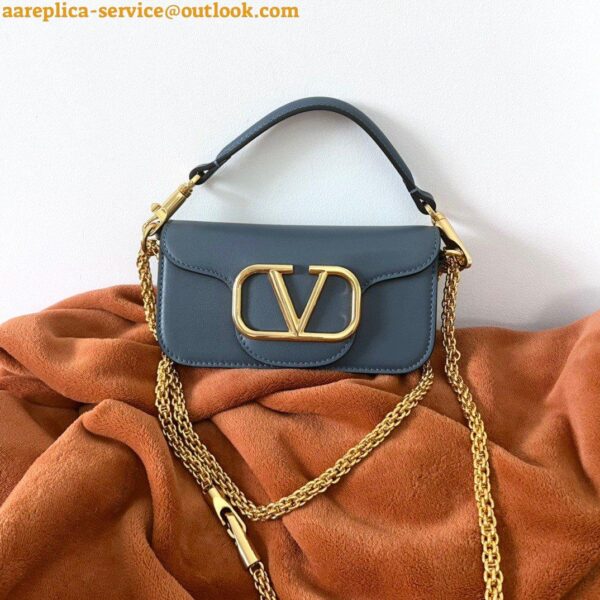 Replica Valentino Loco Small Shoulder Bag In Blue Calfskin 11