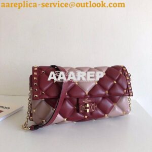 Replica Valentino Garavani Candystud Leather Clutch Wine 2