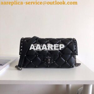 Replica Valentino Garavani Candystud Leather Clutch with Black Studs 2