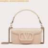 Replica Valentino Loco Small Shoulder White Bag with Crystals Logo