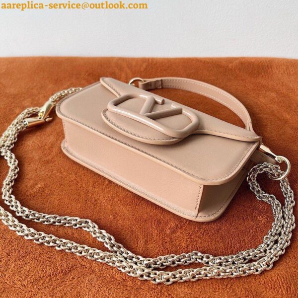 Replica Valentino Small Loco Shoulder Bag in Powder Beige Leather 6