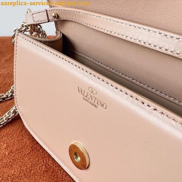 Replica Valentino Small Loco Shoulder Bag in Powder Beige Leather 11