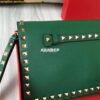 Replica Valentino Garavani Rockstud Flap Wristlet Clutch Bag Red 2