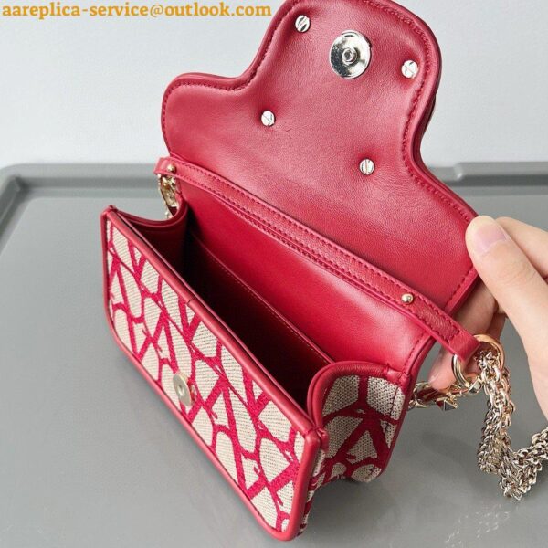 Replica Valentino Small Loco Shoulder Bag in Red Toile Iconographe 7