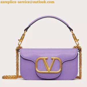 Replica Valentino Small Loco Shoulder Bag in Wisteria Calfskin 2