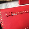 Replica Valentino Garavani Rockstud Flap Wristlet Clutch Bag White 2