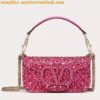 Replica Valentino Small Loco Shoulder Bag with Silver Crystals 2