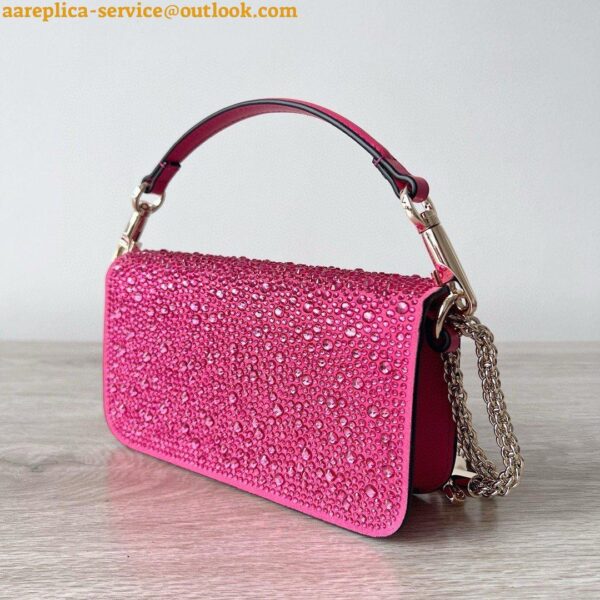 Replica Valentino Small Loco Shoulder Bag with Rhinestone Applique 6