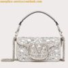 Replica Valentino Small Loco Shoulder Light Green Bag with Crystals Logo 2